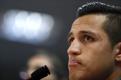 Alexis, en la rueda de prensa de ayer.