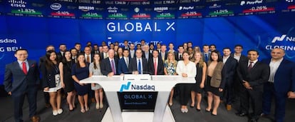 Un acto de Global X celebrado en el Nasdaq.