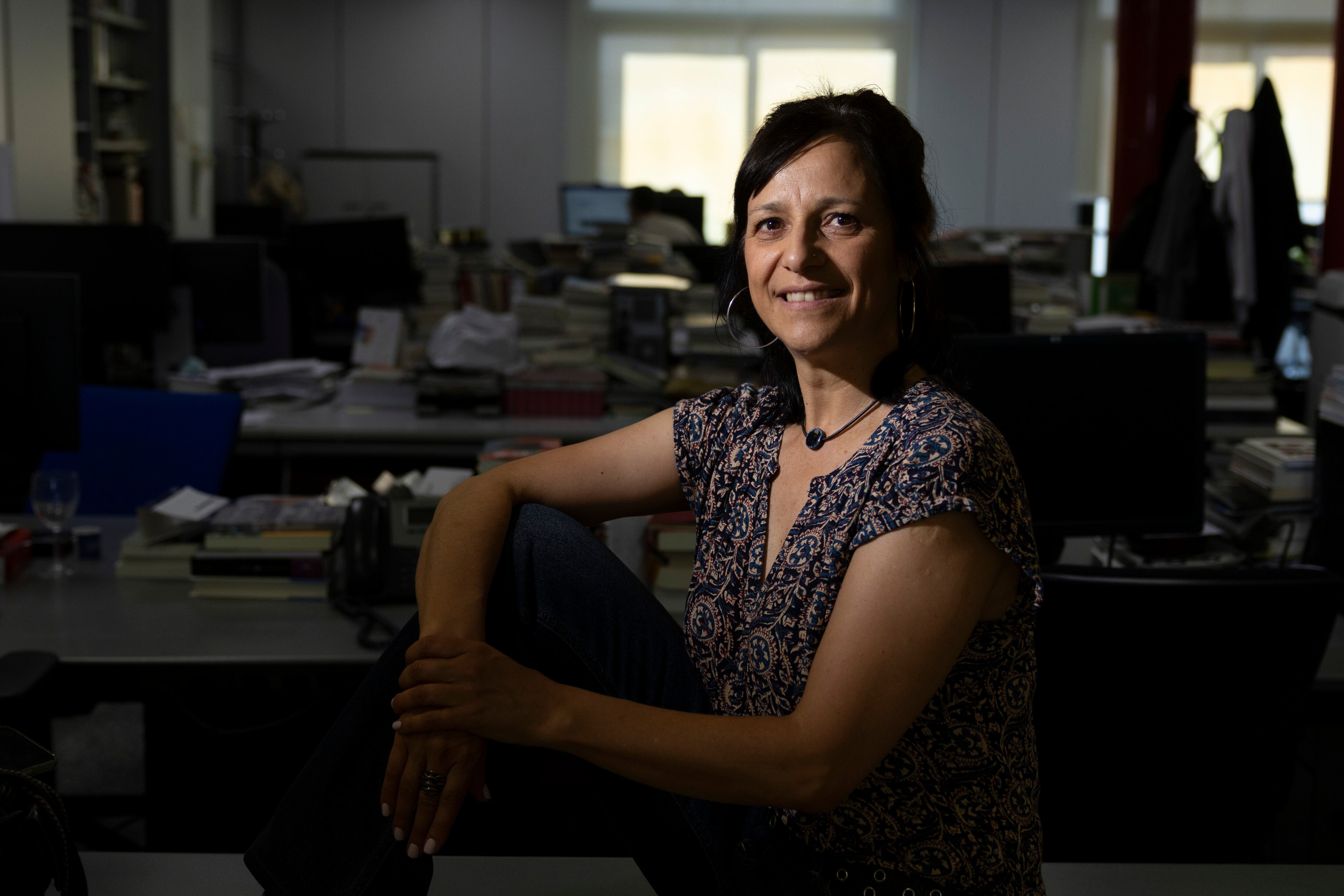 Iolanda Segura, spokesperson for the Ustec union, this Thursday in the EL PAÍS editorial office. 