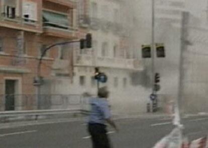 Primeras imágenes del atentado de Alicante ofrecidas por CNN Plus.