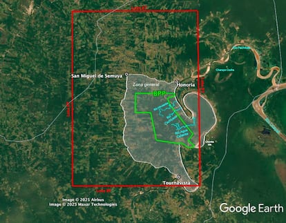 Está ubicado en un lote petrolero inactivo y un bosque de producción permanente.