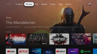 Nuevo interface de Google TV.