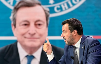 Matteo Salvini, el pasado martes en un programa de la televisión italiana.