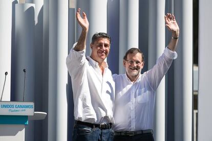 Xavier Garc&iacute;a Albiol i Mariano Rajoy aquest diumenge. 