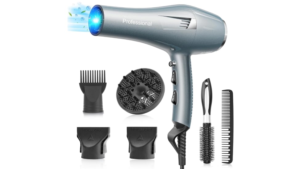 Secador profesional iónico con control de temperatura independiente.