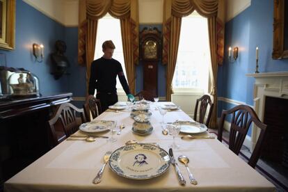 El comedor en la casa-museo de Charles Dickens en la capital británica.