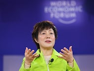 Stella Li, vicepresidenta ejecutiva de BYD, en el foro de Davos (Suiza), el día 20.