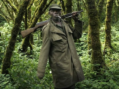 Foto de archivo de un guardabosque del parque nacional de Virunga en noviembre de 2008.