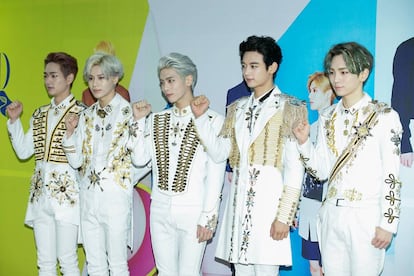 Onew, Taemin, Jonghyun, Minho y Key de la banda coreana SHINee.