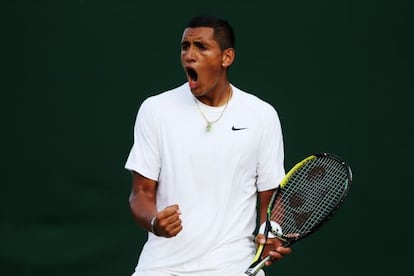 Kyrgios celebra su pase a octavos. 