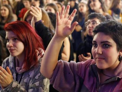 &#039;Eventazo&#039; en el Matadero de Madrid para calentar la huelga del 8-M. 