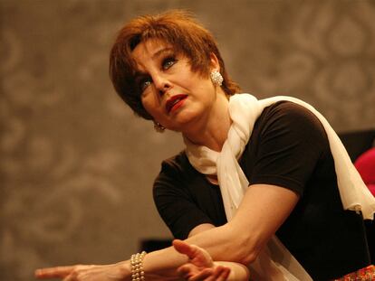 Natalia Dicenta en el papel de Judy Garland en <i>Al final del arcoíris</i> en el teatro Marquina.