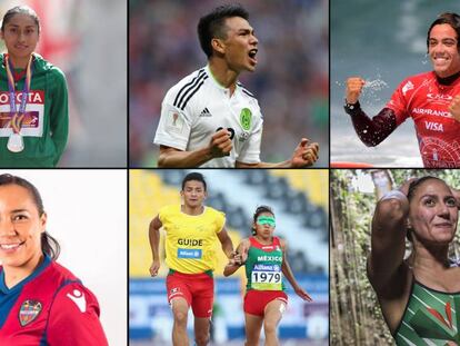 Los rostros de los seis deportistas mexicanos más destacados.