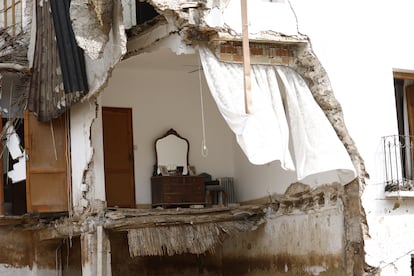 Una casa destruida en la cuesta de las Moreras en Letur, Albacete, este miércoles.