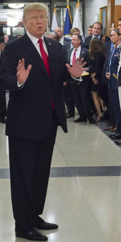 El presidente de EE UU, Donald Trump, en una visita al Pentágono.