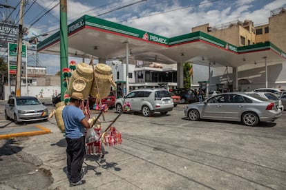 Una gasolinera de Petróleos Mexicanos en la Ciudad de México.