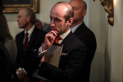 Stephen Miller asiste a una reunión del gabinete, el 19 de noviembre en la Casa Blanca.