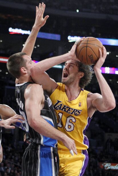 Gasol durante el partido contra los Magic de Orlando.