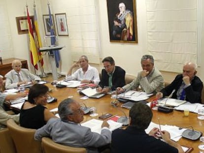 Miembros del Consell Valenci&agrave; de Cultura en uno de los plenos.
 
  