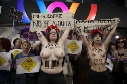 Manifestación en Madrid en contra de la gestación subrogada