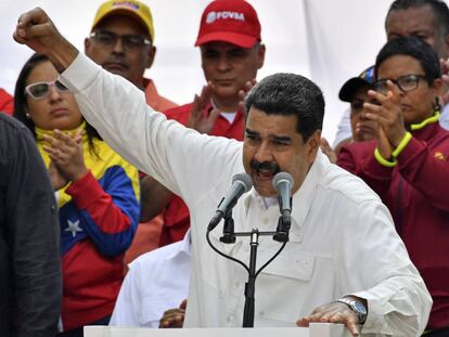 Nicolas Maduro durante una conferencia en el Palacio de Miraflores, Caracas.