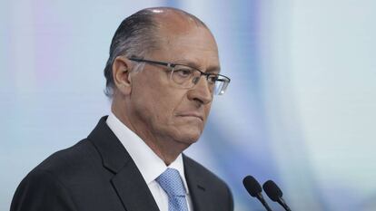 Geraldo Alckmin, candidato à presidência pelo PSDB, durante o debate na Record. 