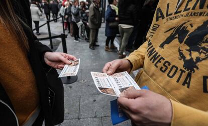 Jugadores de la Lotería del Niño 2018, en Madrid.