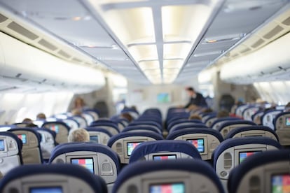 Vista del interior de un avión.