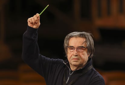 Riccardo Muti, durante un ensayo del 27 de diciembre para el Concierto de Año Nuevo de 2021.