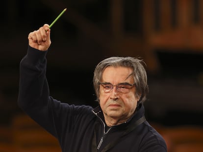 Riccardo Muti, durante un ensayo del 27 de diciembre para el Concierto de Año Nuevo de 2021.