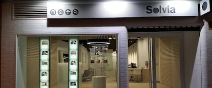 Una oficina de la agencia inmobiliaria de Solvia en Getafe (Madrid)