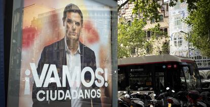 Propaganda electoral de Ciudadanos en Barcelona.