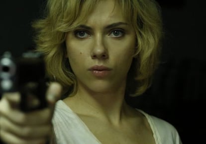 Scarlett Johansson in French filmmaker Luc Besson’s action thriller ‘Lucy.’