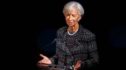 La directora gerente del FMI, Christine Lagarde, en Bruselas