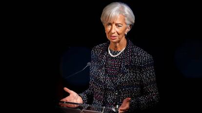 La directora gerente del FMI, Christine Lagarde, en Bruselas