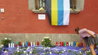 Homenaje a Pepita Codina en la plaza de su municipio. 