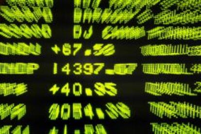 Pantalla digital en el NYSE.