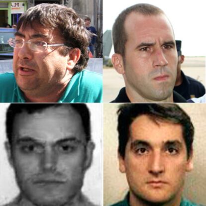 F. J. López Peña, 'Thierry', Garikoitz Azpiazu, 'Txeroki', Ibon Gogeaskoetxea y Mikel Kabikoitz Carrera, 'Ata'