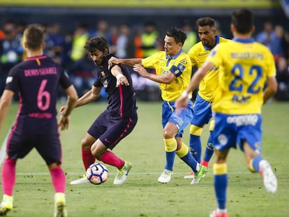 André Gomes en el partido contra Las Palmas.