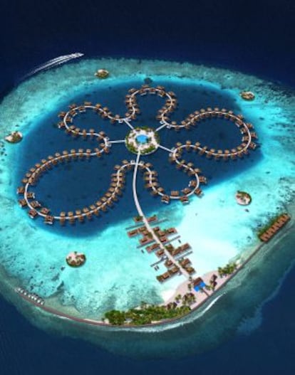 Una de las islas tendrá la forma de la flor típica de Maldivas.