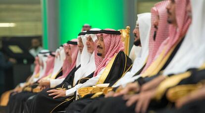 El rey Salmán de Arabia Saudí, en la inauguración del tren de alta velocidad a La Meca, en septiembre.