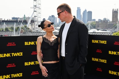 Zoë Kravitz y Channing Tatum, el 18 de agosto de 2024, en el 'photocall' de la película 'Parpadea dos veces' en Londres (Inglaterra).