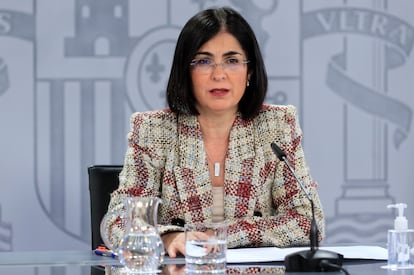 Health Minister Carolina Darias during a press conference on Thursday.