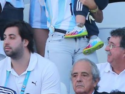 Antonella en el partido del mundial contra Suiza.