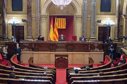 Vista del hemiciclo del Parlamento catalán.