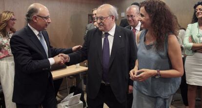 Montoro, Mas-Colell y Montero, en el Consejo de Política Fiscal.