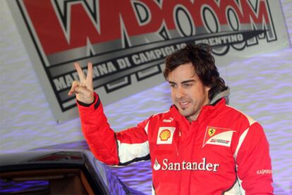 Fernando Alonso, durante un acto en la estación de Madonna di Campiglio,