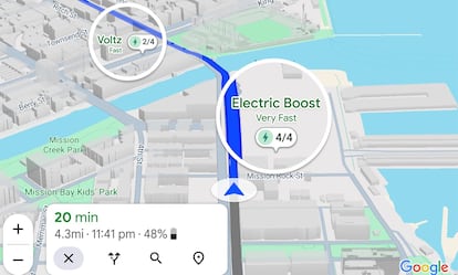 Google Maps carga eléctrica