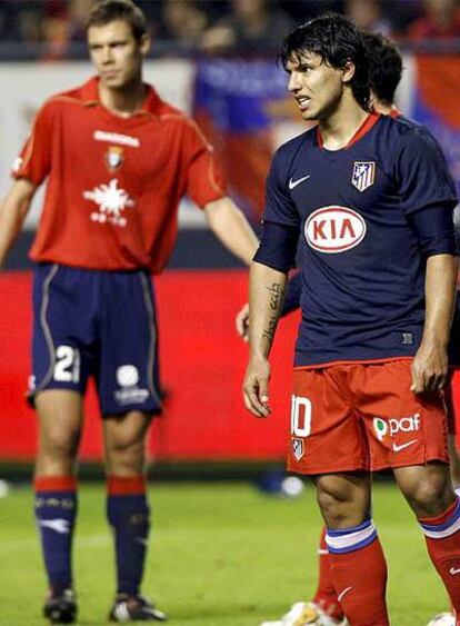 Agüero durante el encuentro frente a Osasuna.