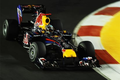 Vettel, durante la última sesión de entrenamientos libres del GP de Singapur.